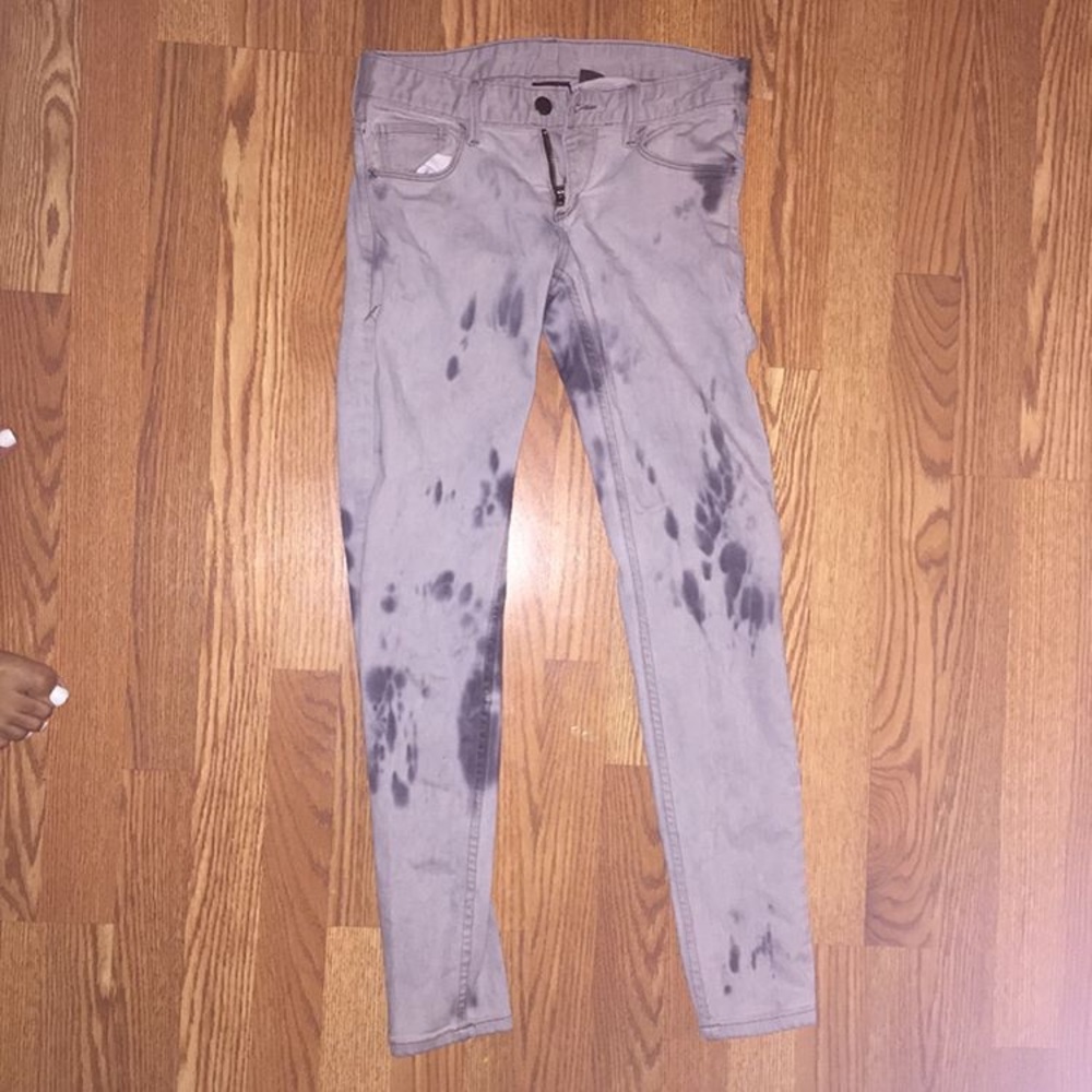 Bleached low rise jeans