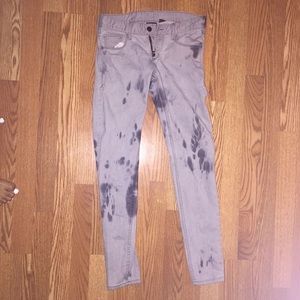 Bleached low rise jeans