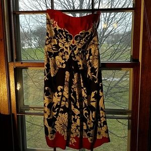 Black, white and red floral print dress from WHBM.