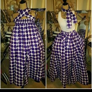 Poka dot maxi purple one size fits a small to 4x
