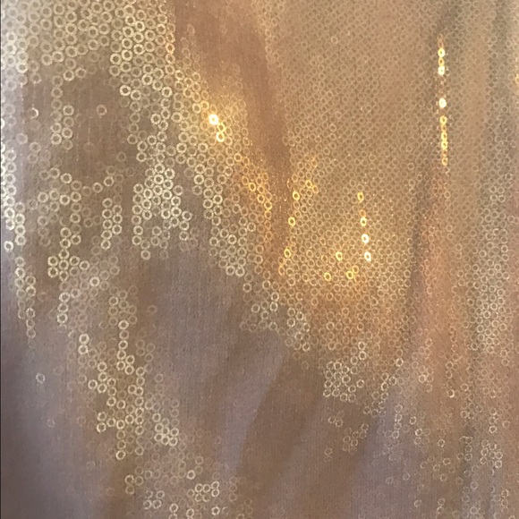 Split-sleeve sequin dress with blush overlay - Picture 2 of 2