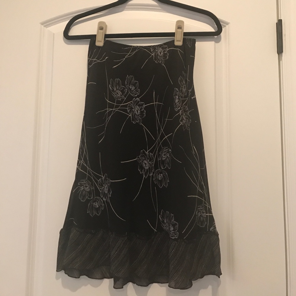 The Limited Black skirt with grey flowers