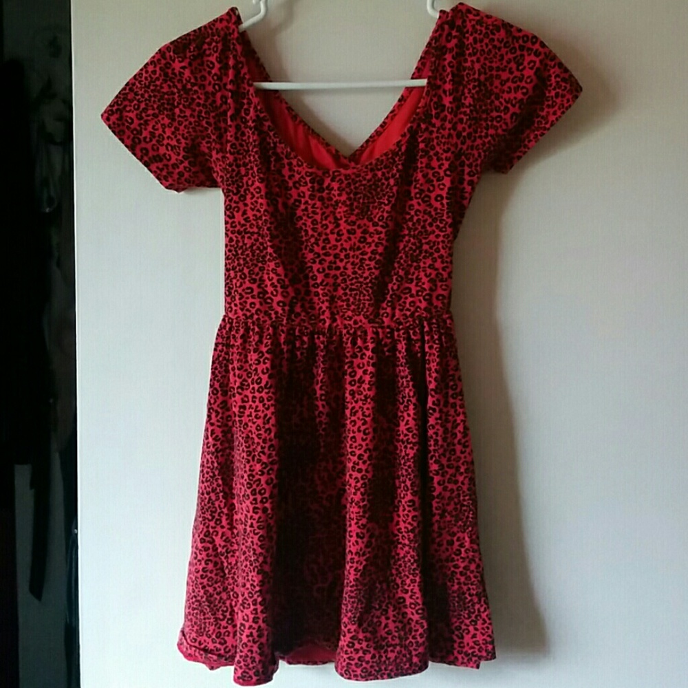 Leopard Print Dress / Red Dress