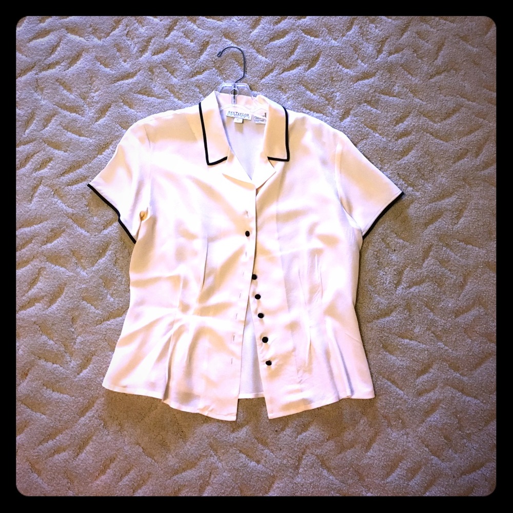 Cream short-sleeved blouse