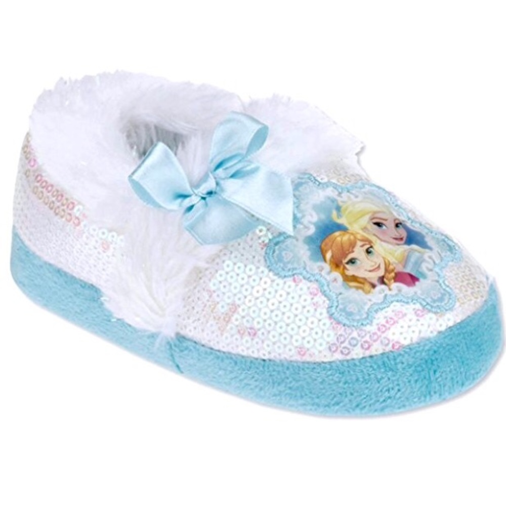 NWT FROZEN Plush Toddler Slippers 5-6 Anna & Elsa