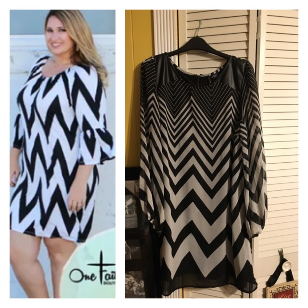 Chevron Chiffon Dress "Nice"