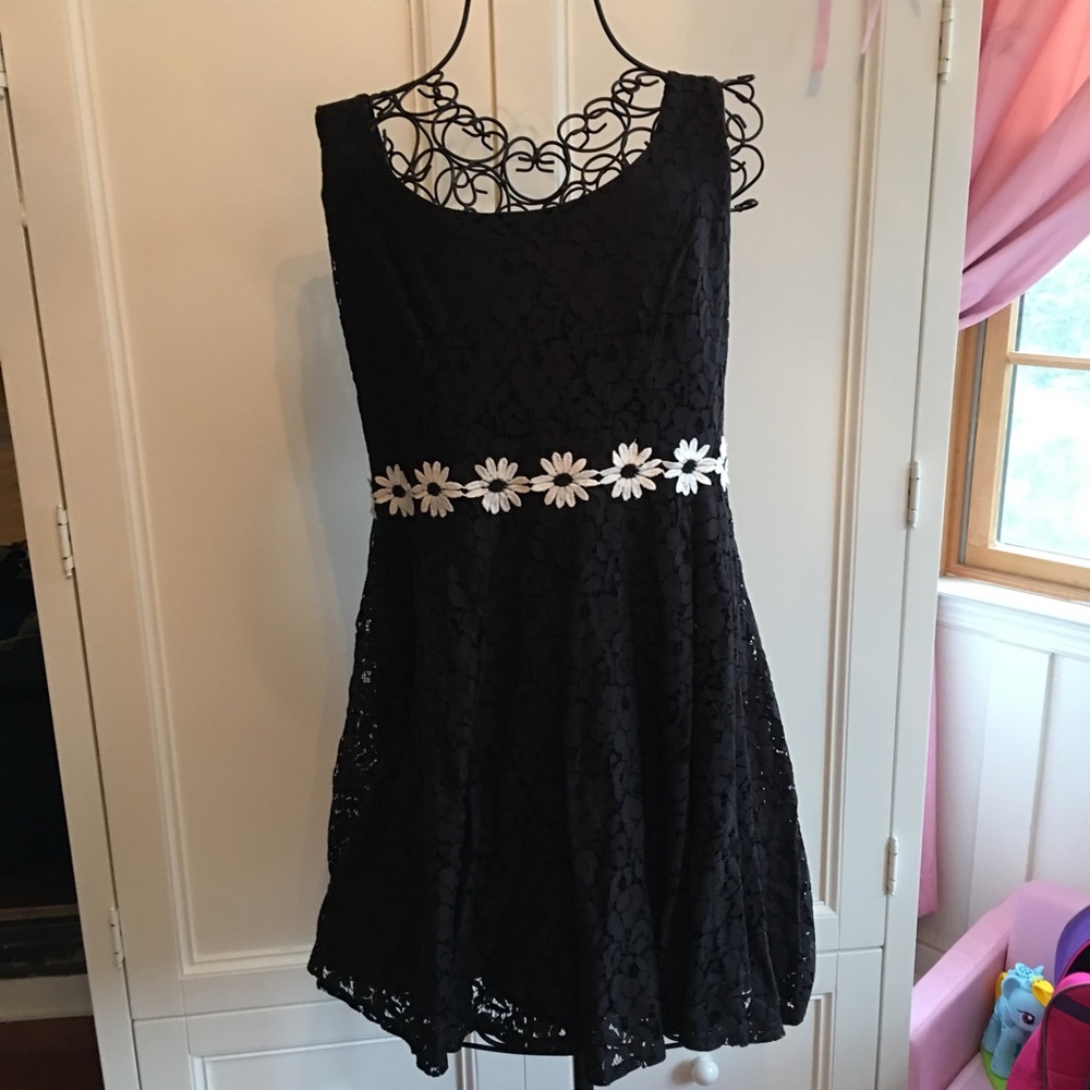 Black and white floral dress