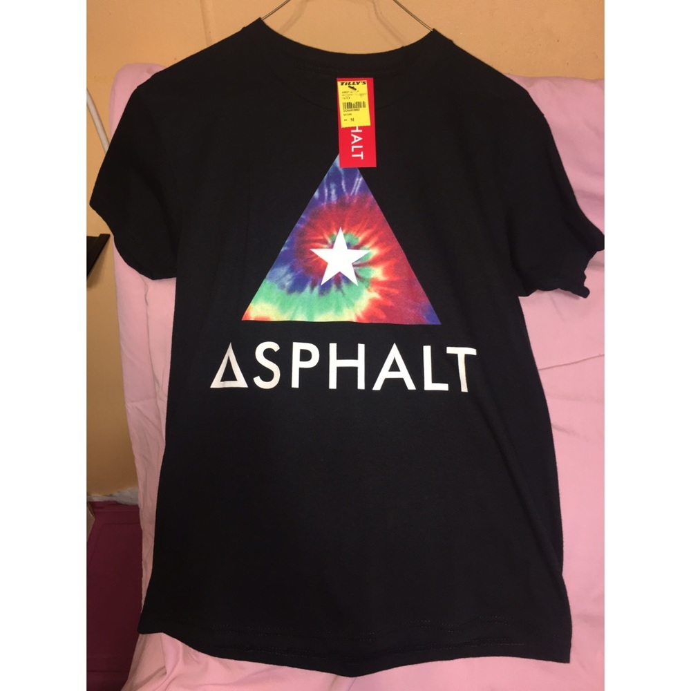 BLACK & TIE DYE ASPHALT BOYS MEDIUM T-SHIRT