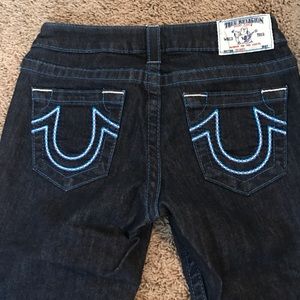 !!!SKINNY blue stitched True Religion jeans