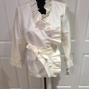 Calvin Klein Off white elegant top.  Long sleeve L