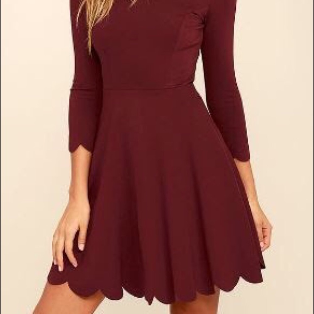 Plum colored long sleeve dress