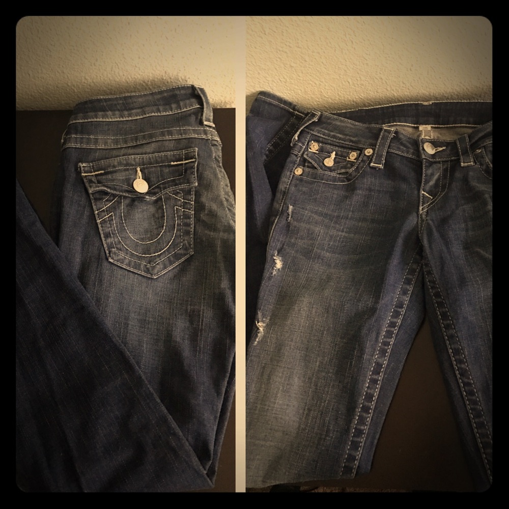 True Religions Lightly Distressed Vintage Denim