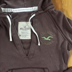 Juniors Hollister Pullover Hoodie Brown Medium EUC
