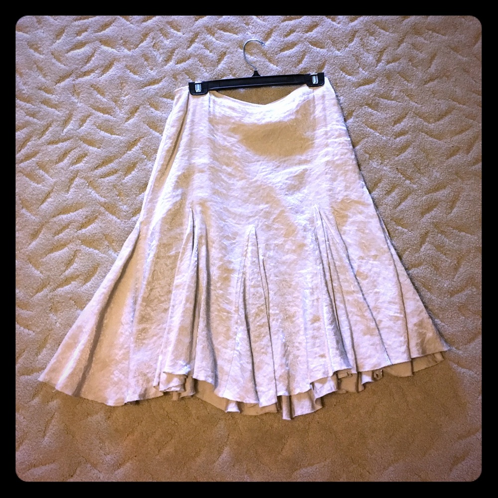 Cream Metallic Fanned Skirt