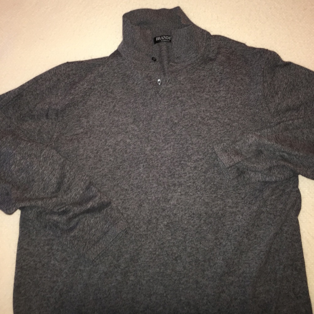 Brandini grey heather long sleeve polo