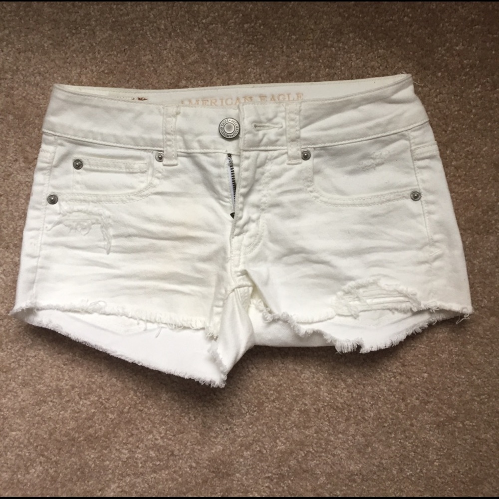 American Eagle White Jean Shorts