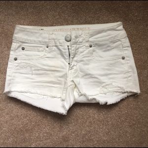 American Eagle White Jean Shorts
