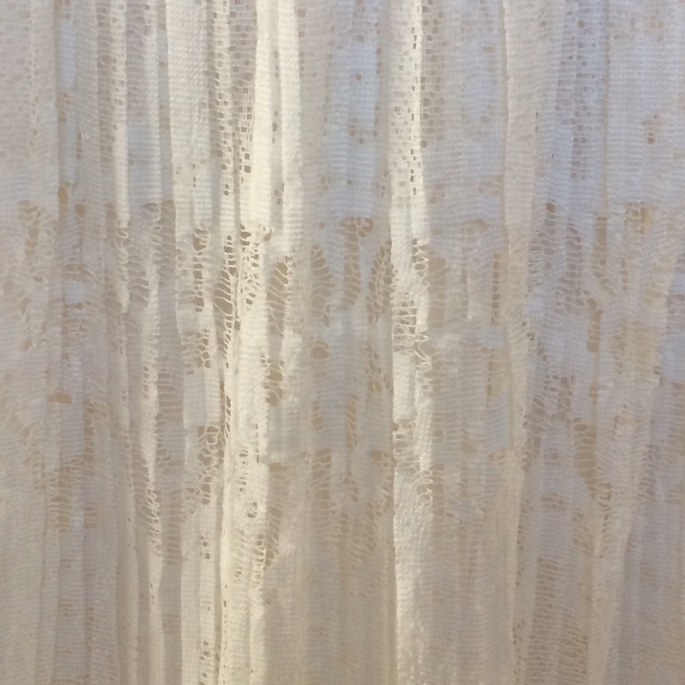 White Lace Pleated Midi Skirt New - Picture 5 of 8