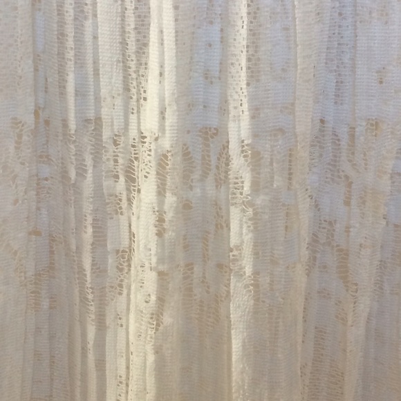 White Lace Pleated Midi Skirt New - Picture 5 of 8