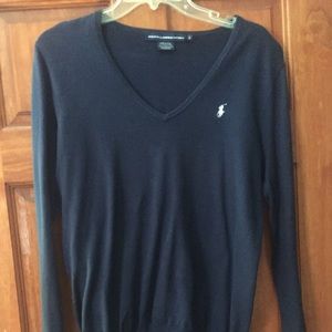 Ralph Lauren navy blue v-neck women's sweater