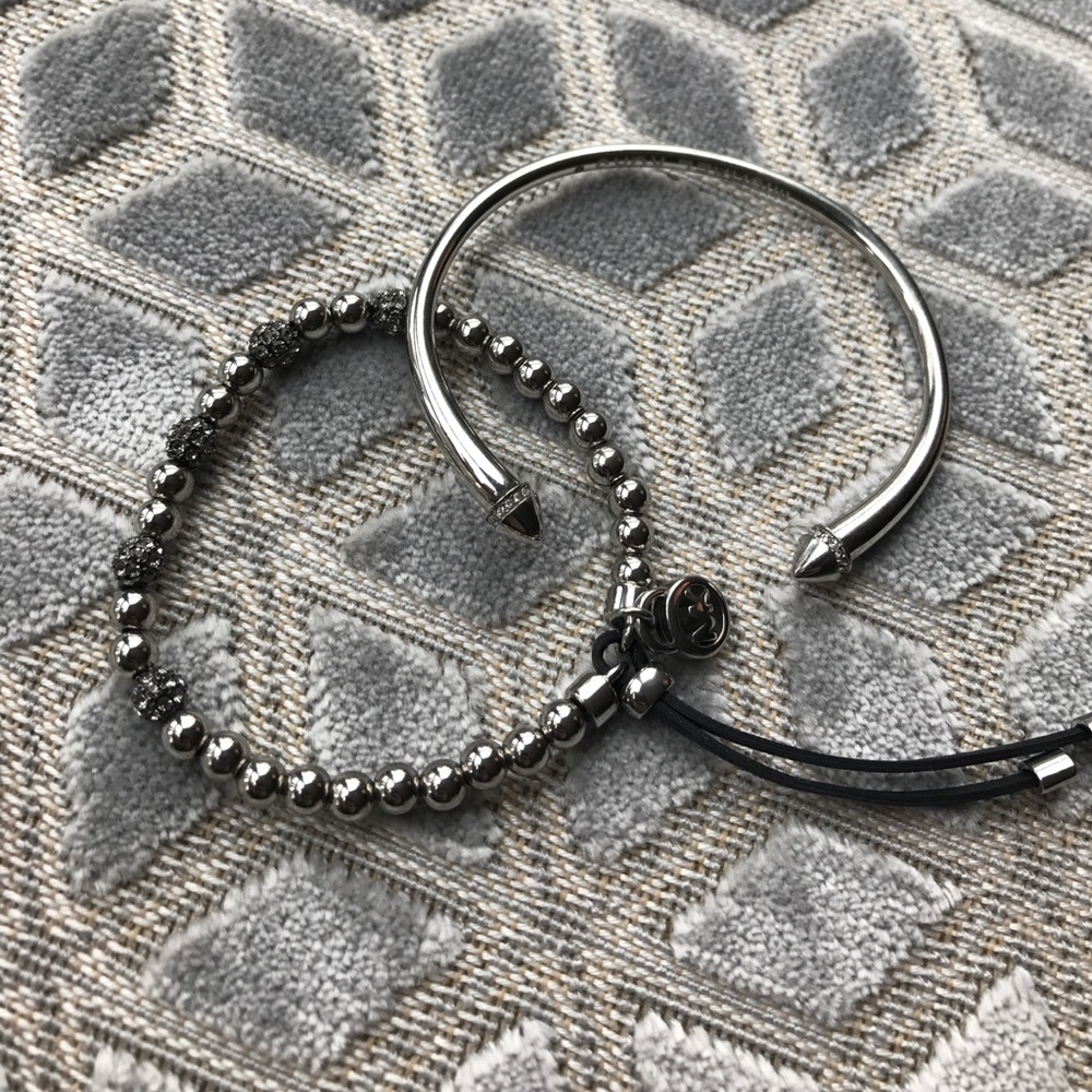 Set of 2! Michael Kors silver bracelets!