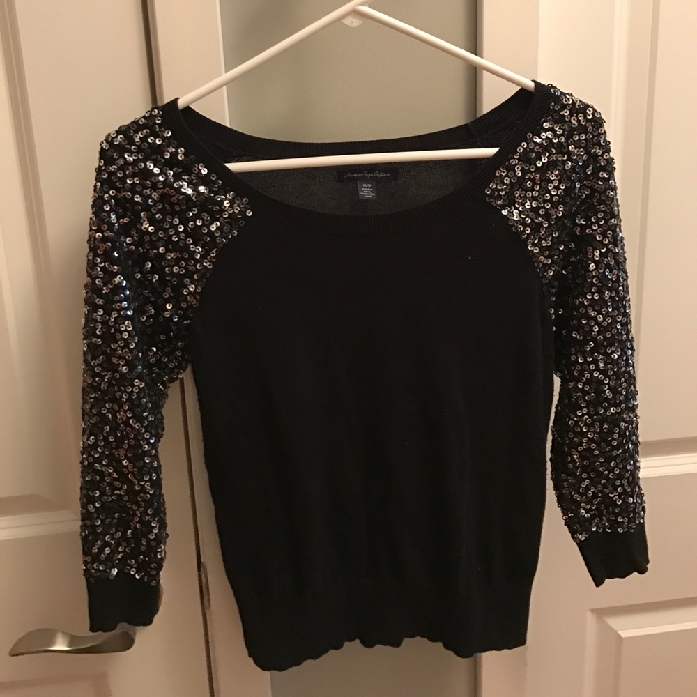 Black and sequins American Eagle sweater