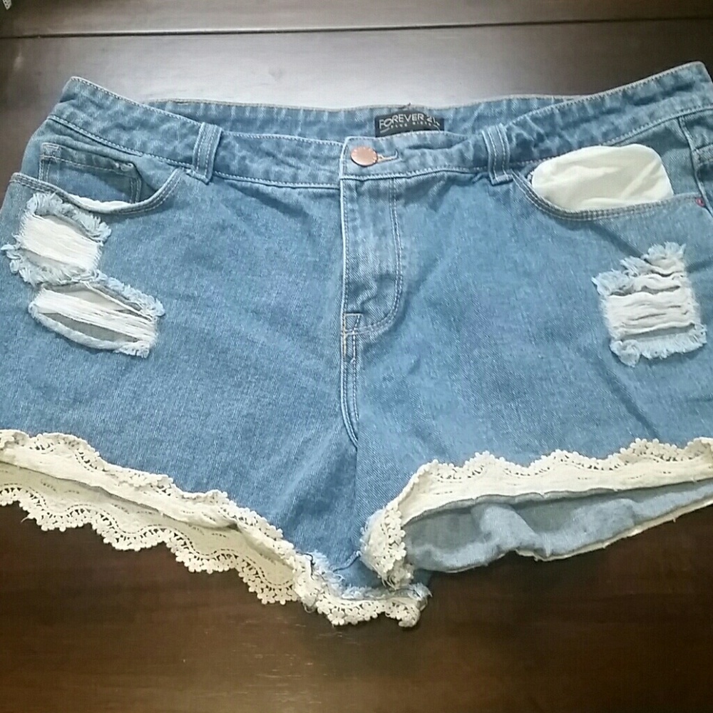 High waist jean shorts