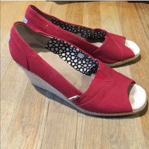 TOMS WEDGES, Peep Toe