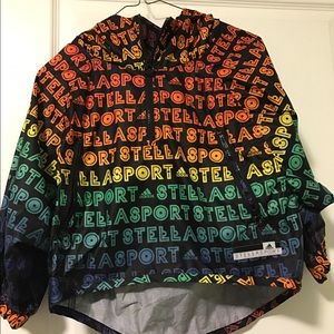 Adidas Rainbow Stellasport cropped windbreaker