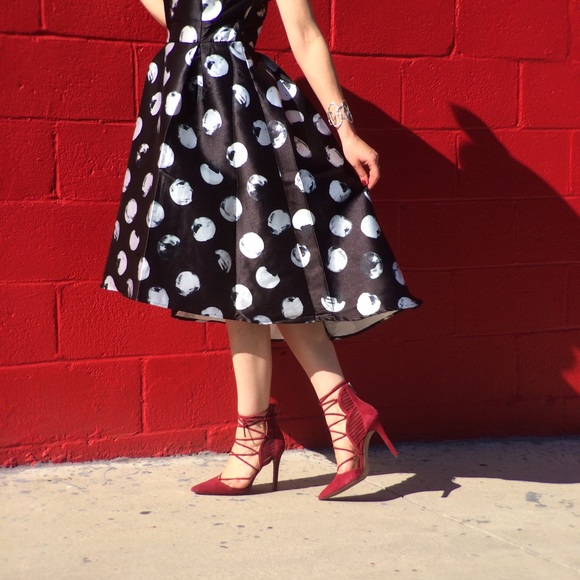 Black & White Polka-Dot Dress - Picture 6 of 8