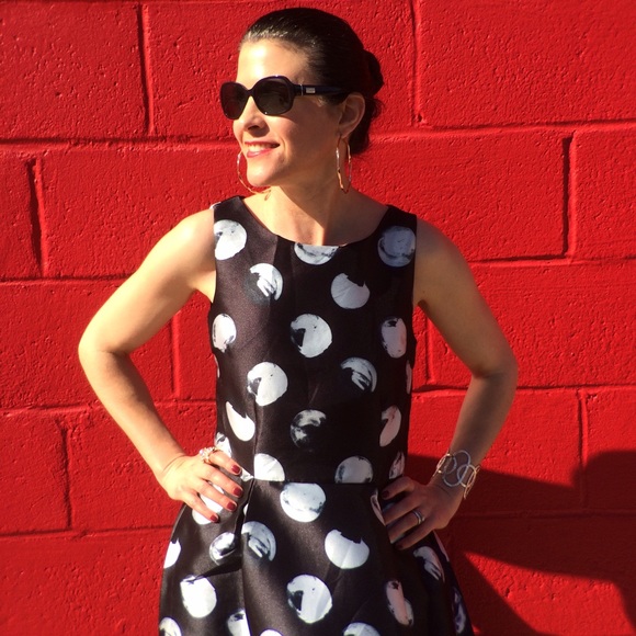 Black & White Polka-Dot Dress - Picture 7 of 8