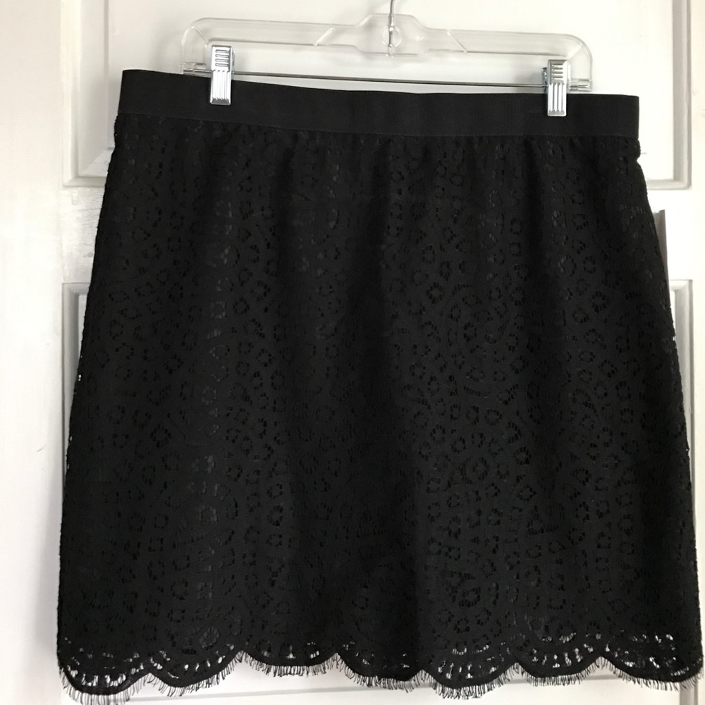NWT Joe Fresh Black Lace Skirt