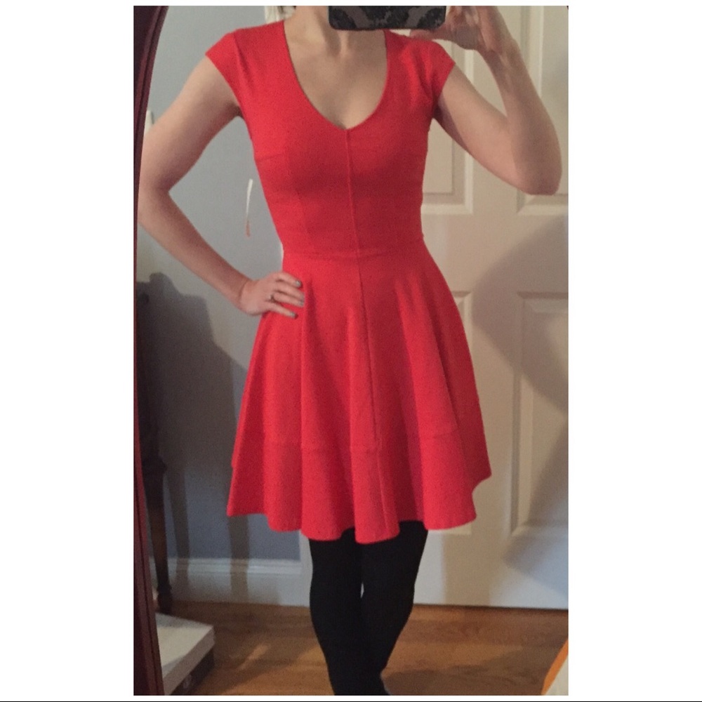 Red V-Neck Dress by Bar lll