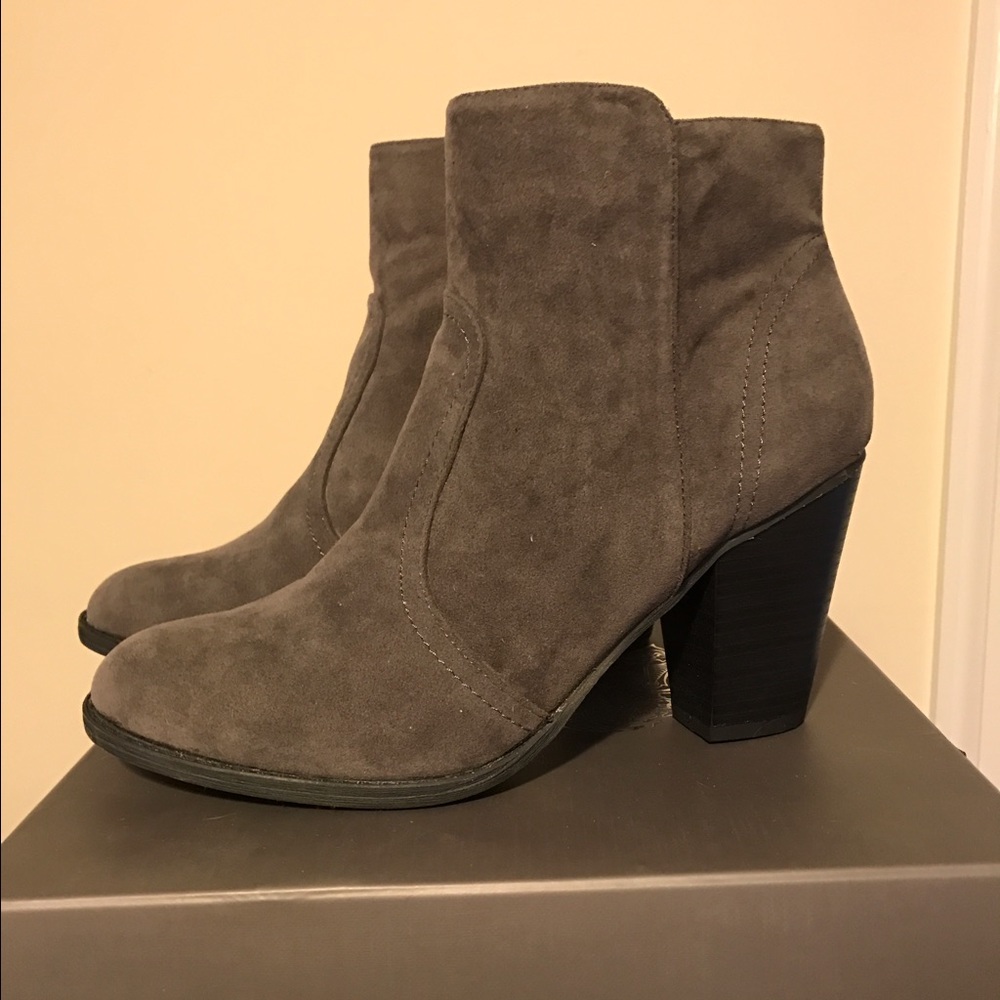 Faux suede booties