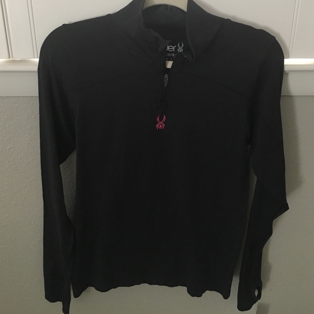 SPYDER black fitted long sleeve pullover Youth XL