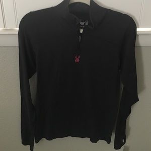 SPYDER black fitted long sleeve pullover Youth XL