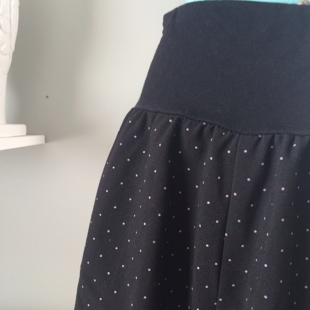 Black skirt with lavender dots, small