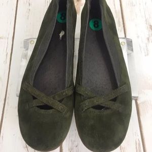 Patagonia slides casual shoe green Suede size 8
