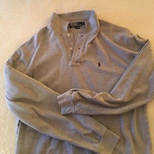 Large Grey long sleeve polo
