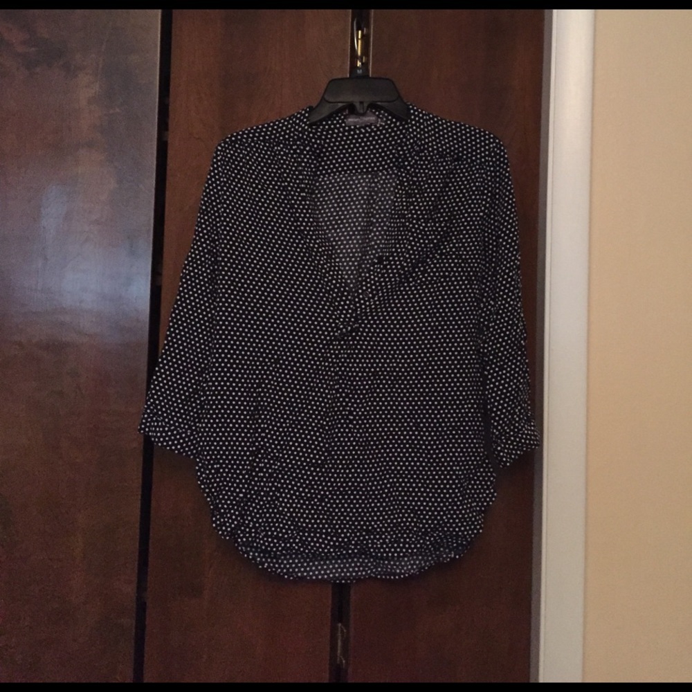 Blue polka dot blouse