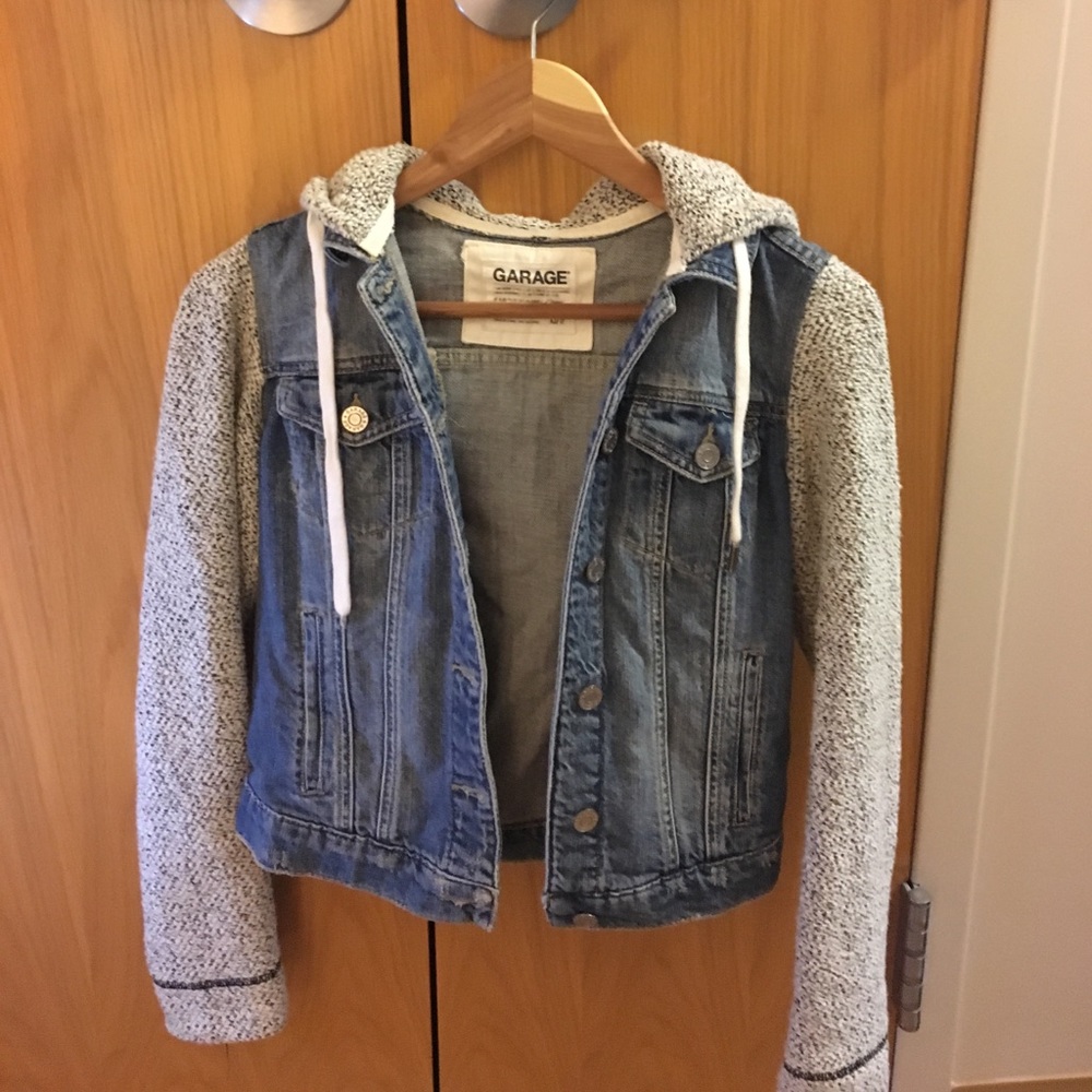 Garage Jean Jacket with Hoodie Sleeves