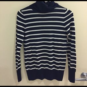 Navy Striped J. Crew Turtleneck