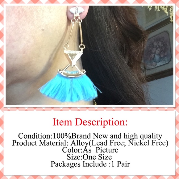 Last pair Elegant tassels ear stud earrings - Picture 2 of 2