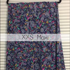 Lularoe XXS Paisley Feather Maxi