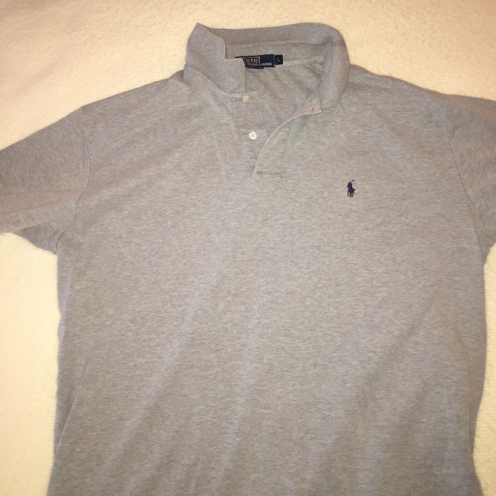 L Grey polo