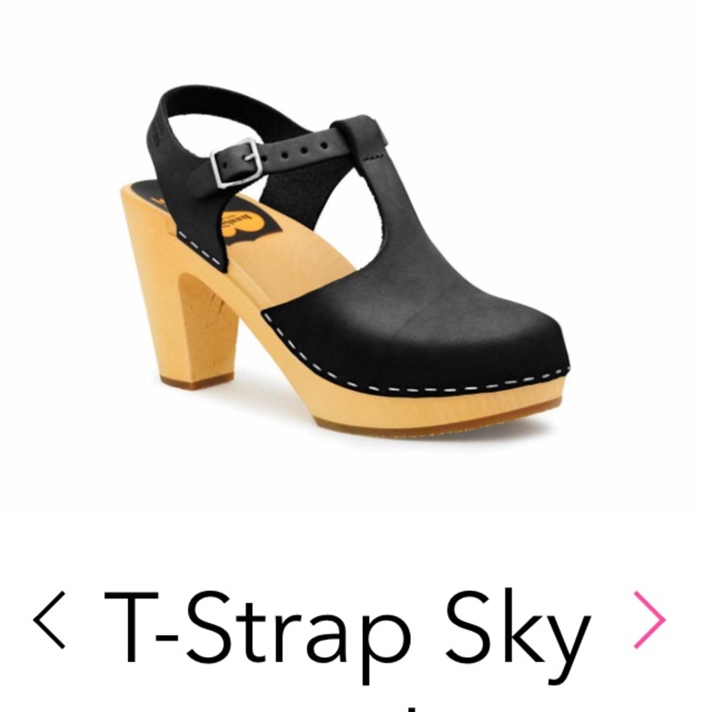 ISO Swedish Hasbeens sky high t strap