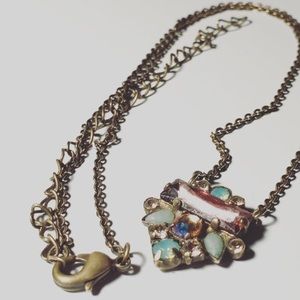 Anthropologie Crest Necklace with Swarovski.