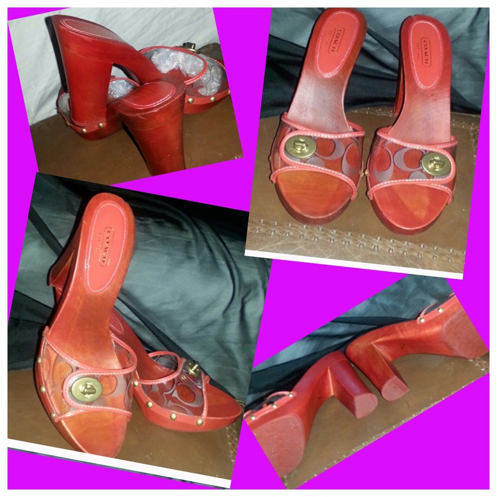 COACH VINTAGE WOODEN HEELS