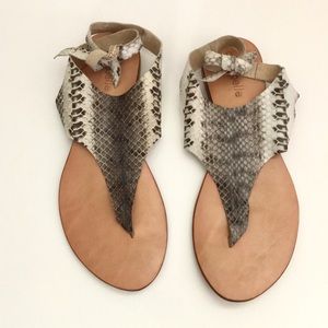 Cocobelle Snakeskin Ankle Wrap Sandal