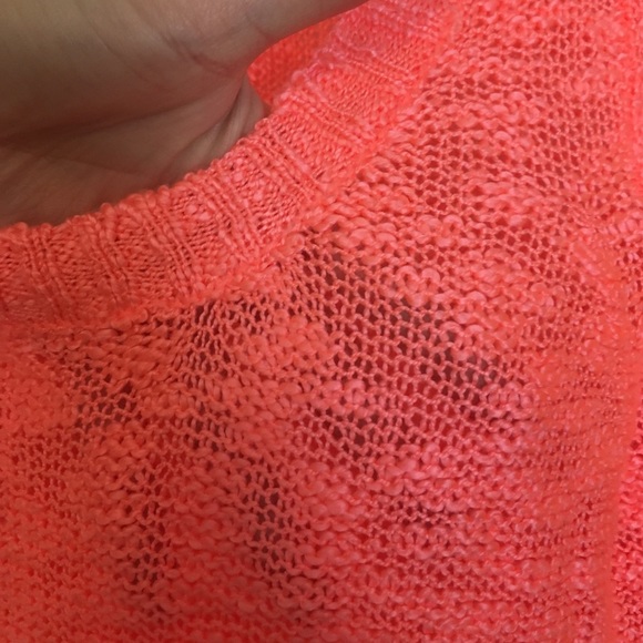 Charlotte Russe Neon Coral High Low Tunic Sweater - Picture 3 of 7
